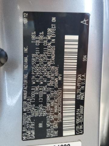 5TDDK3DC2DS052931 - 2013 TOYOTA SIENNA XLE SILVER photo 13