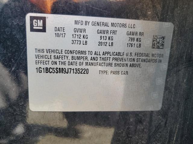 1G1BC5SM9J7135220 - 2018 CHEVROLET CRUZE LS 黑色 照片 12