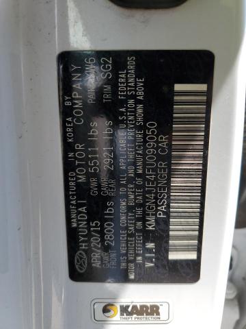 KMHGN4JE4FU099050 - 2015 HYUNDAI GENESIS 3.8L Beyaz fotoğraf 12