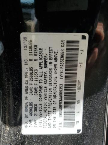19UUA8F53AA009353 - 2010 ACURA TL BLACK photo 12