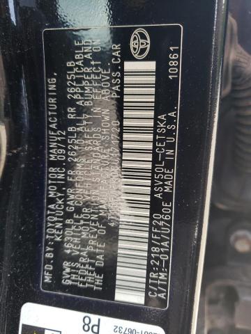 4T1BF1FK0CU171720 - 2012 TOYOTA CAMRY BASE 黑色 照片 12