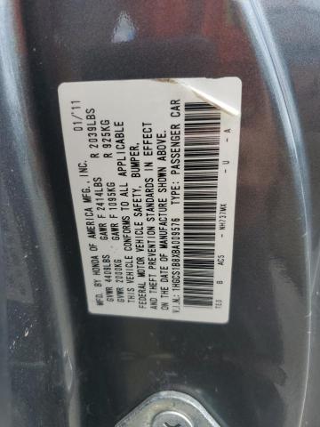 1HGCS1B8XBA009576 - 2011 HONDA ACCORD EXL رمادي صورة 12