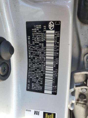 5YFEPMAE4MP226475 - 2021 TOYOTA COROLLA LE SILVER photo 12