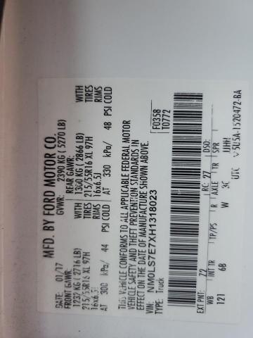 NM0LS7E7XH1318023 - 2017 FORD TRANSIT CONNECT XL 白色 照片 13