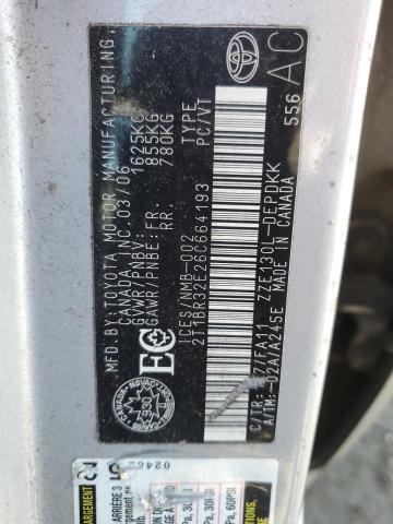 2T1BR32E26C664193 - 2006 TOYOTA COROLLA CE GRAY photo 12