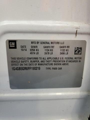 1G4GB5GR6FF190219 - 2015 BUICK LACROSSE WHITE photo 12