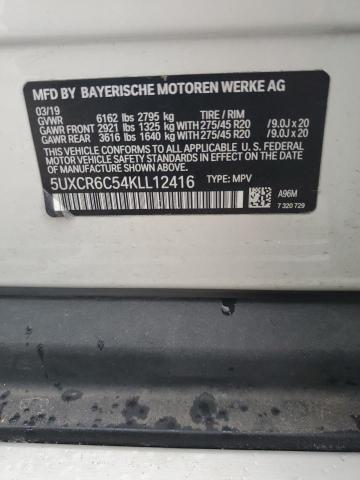 5UXCR6C54KLL12416 - 2019 BMW X5 XDRIVE40I 白色 照片 14