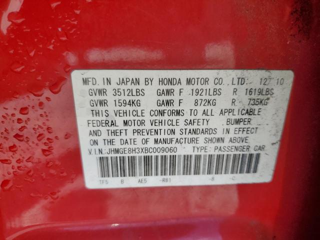 JHMGE8H3XBC009060 - 2011 HONDA FIT 红色 照片 13