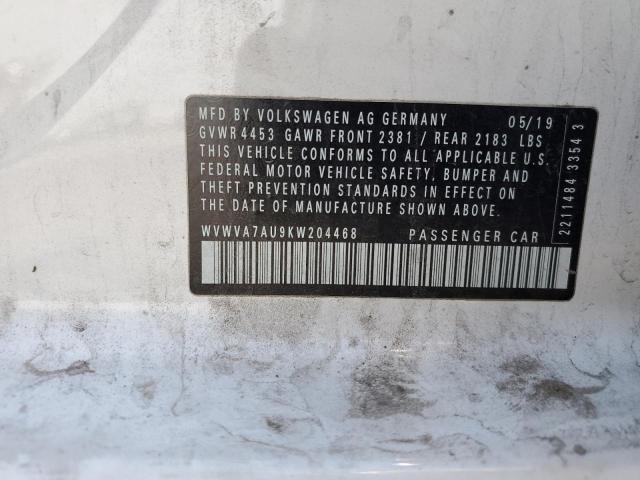 WVWVA7AU9KW204468 - 2019 VOLKSWAGEN GOLF R Ağ foto 12