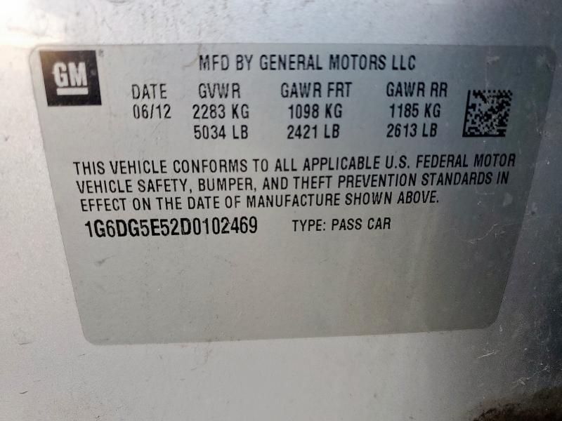 1G6DG5E52D0102469 - 2013 CADILLAC CTS LUXURY COLLECTION Srebrny zdjęcie 12