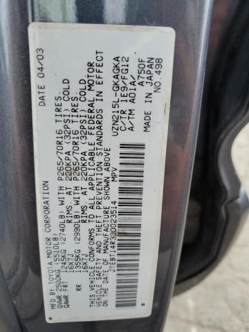 JTEBT14R330023514 - 2003 TOYOTA 4RUNNER SR5 GRAY photo 13