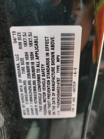 7FARW2H54KE014767 - 2019 HONDA CR-V EX BLACK photo 14