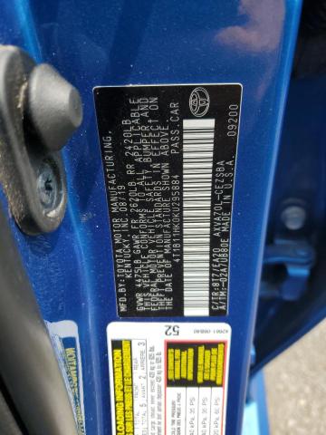 4T1B11HK0KU295884 - 2019 TOYOTA CAMRY L 蓝色 照片 12