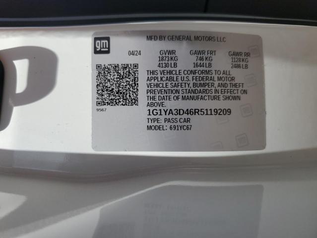 1G1YA3D46R5119209 - 2024 CHEVROLET CORVETTE STINGRAY 1LT WHITE photo 13