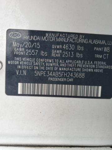 5NPE34AB5FH243688 - 2015 HYUNDAI SONATA SPORT WHITE photo 12