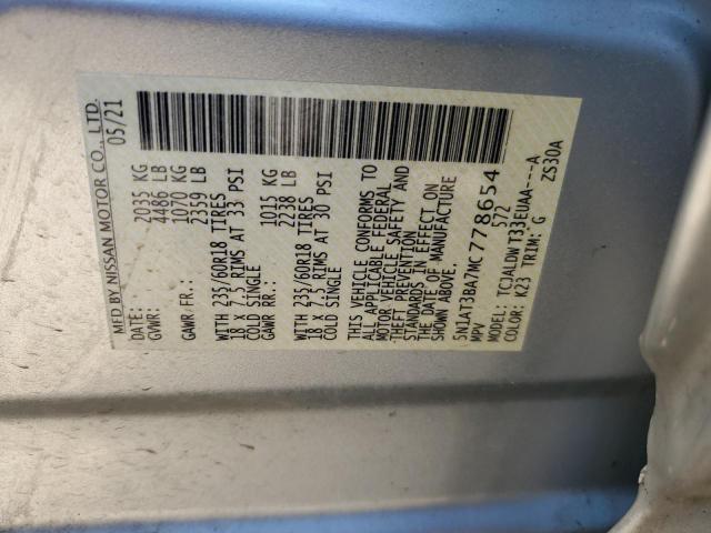 5N1AT3BA7MC778654 - 2021 NISSAN ROGUE SV SILVER photo 14