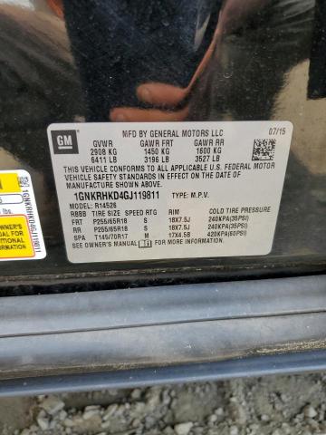 1GNKRHKD4GJ119811 - 2016 CHEVROLET TRAVERSE LT Czarny zdjęcie 13