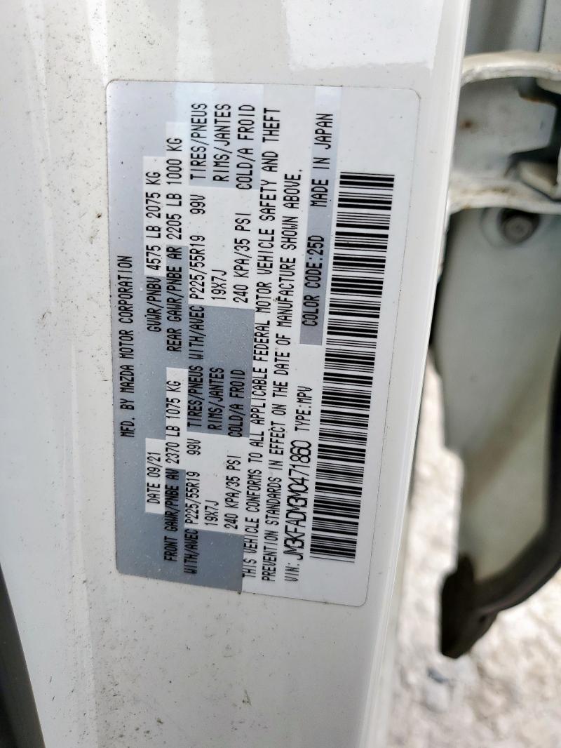 JM3KFADM3M0471860 - 2021 MAZDA CX-5 GRAND TOURING WHITE photo 13