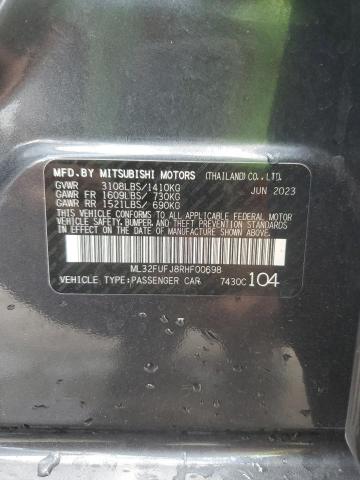 ML32FUFJ8RHF00698 - 2024 MITSUBISHI MIRAGE G4 ES CHARCOAL photo 12