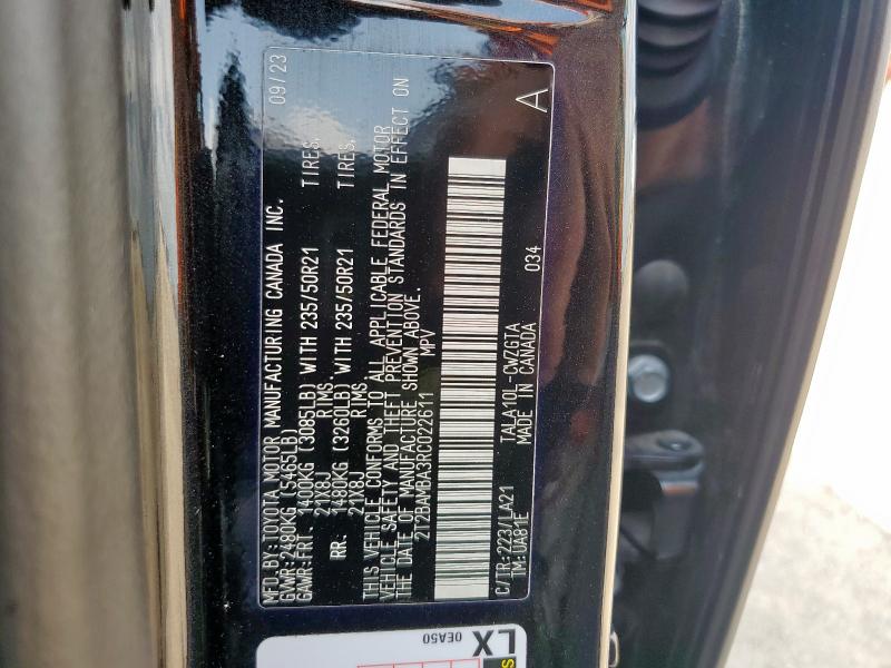 2T2BAMBA3RC022611 - 2024 LEXUS RX 350 BASE Noir photo 14