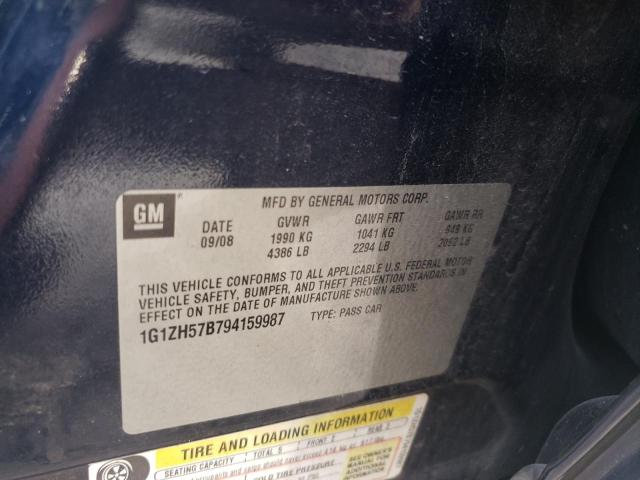 1G1ZH57B794159987 - 2009 CHEVROLET MALIBU 1LT BLUE photo 13