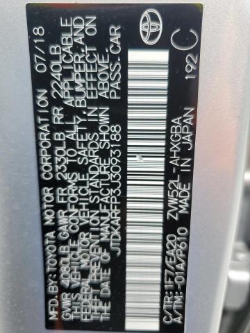 JTDKARFP3J3093188 - 2018 TOYOTA PRIUS PRIM 银色 照片 12