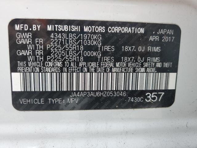JA4AP3AU6HZ053046 - 2017 MITSUBISHI OUTLANDER ES Biały zdjęcie 14