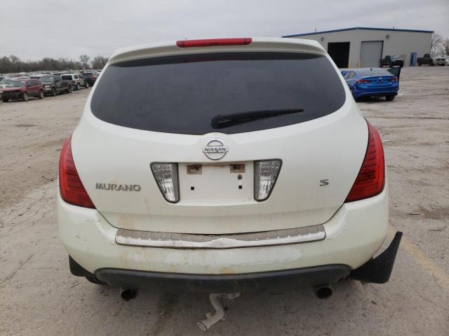 JN8AZ08T07W526441 - 2007 NISSAN MURANO SL WHITE photo 6