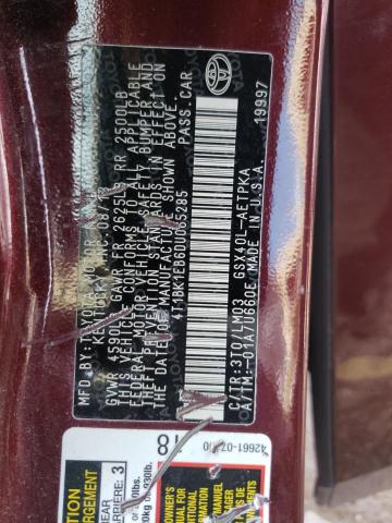 4T1BK1EB6DU065285 - 2013 TOYOTA AVALON BASE 栗色 照片 12