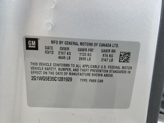 2G1WG5E35C1281929 - 2012 CHEVROLET IMPALA LT Gümüş foto 12