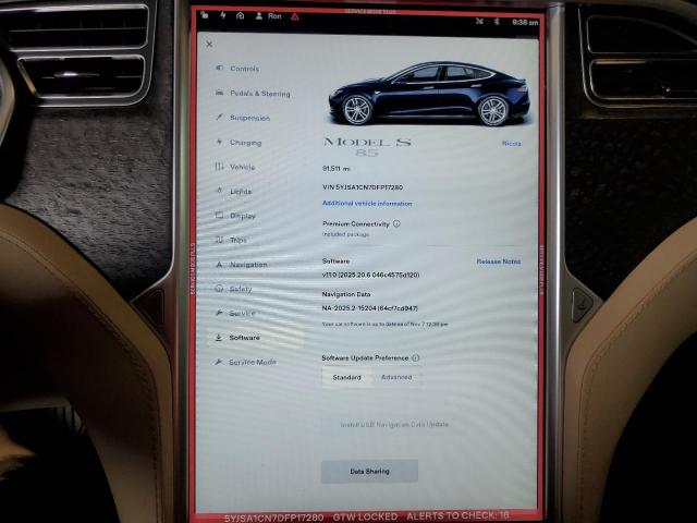 5YJSA1CN7DFP17280 - 2013 TESLA MODEL S Կապույտ լուսանկար 9