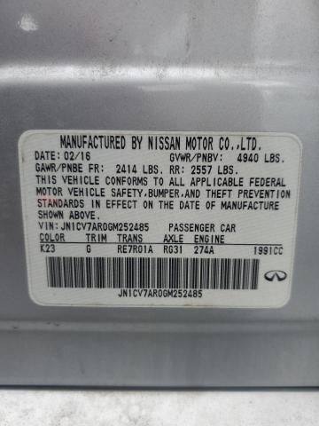 JN1CV7AR0GM252485 - 2016 INFINITI Q50 BASE SILVER photo 13