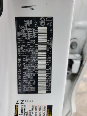 2T1KR32E67C680138 - 2007 TOYOTA COROLLA MA XR WHITE photo 12