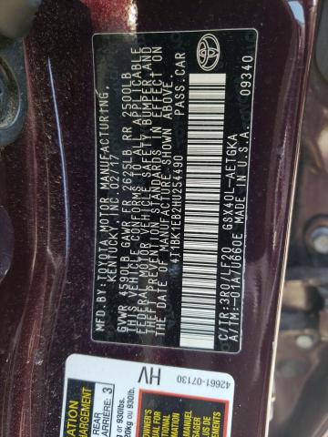 4T1BK1EB2HU254490 - 2017 TOYOTA AVALON XLE BURGUNDY photo 12