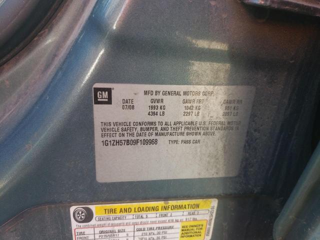 1G1ZH57B09F109968 - 2009 CHEVROLET MALIBU 1LT BLUE photo 12