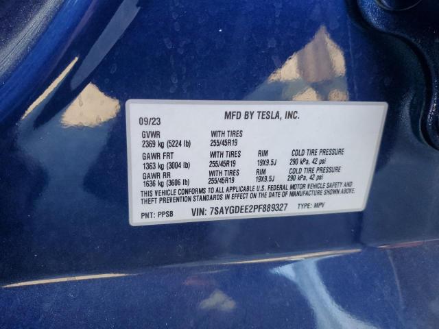7SAYGDEE2PF889327 - 2023 TESLA MODEL Y Blau Foto 13