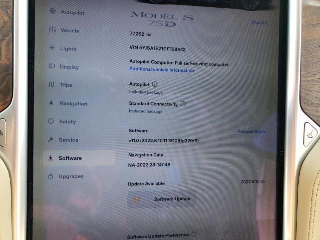 5YJSA1E21GF168442 - 2016 TESLA MODEL S ლურჯი ფოტო 9