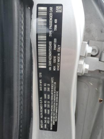 ZARFAEDN5H7532458 - 2017 ALFA ROMEO GIULIA Q4 银色 照片 12