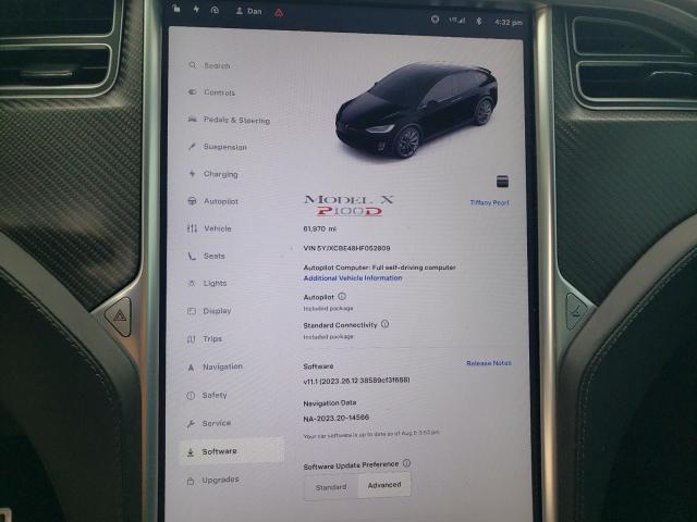 5YJXCBE48HF052809 - 2017 TESLA MODEL X Սև լուսանկար 9