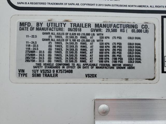 1UYVS2539K7573408 - 2019 UTILITY TRAILER Ağ foto 10