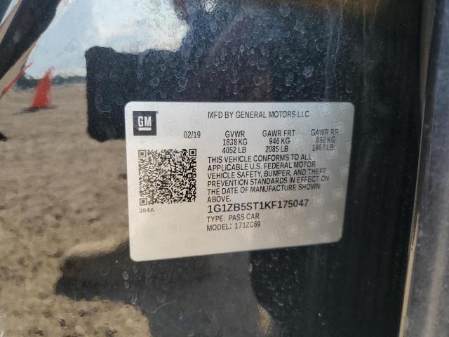 1G1ZB5ST1KF175047 - 2019 CHEVROLET MALIBU LS Черный фото 12