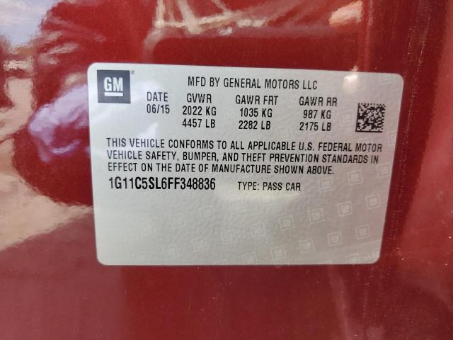 1G11C5SL6FF348836 - 2015 CHEVROLET MALIBU 1LT MAROON photo 12