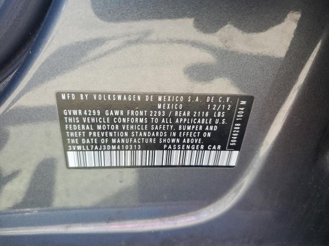 3VWLL7AJ3DM410313 - 2013 VOLKSWAGEN JETTA TDI CHARCOAL photo 12
