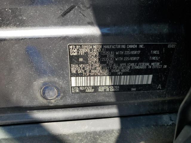 2T3P1RFV7NC276313 - 2022 TOYOTA RAV4 XLE CHARCOAL photo 14