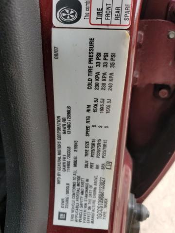 1GCCS139888133027 - 2008 CHEVROLET COLORADO MAROON photo 12