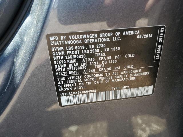1V2UR2CA9KC604332 - 2019 VOLKSWAGEN ATLAS SE Silber Foto 13