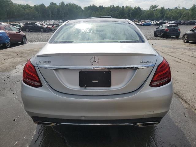 55SWF4KB1GU158310 - 2016 MERCEDES-BENZ C 300 4MATIC SILVER photo 6
