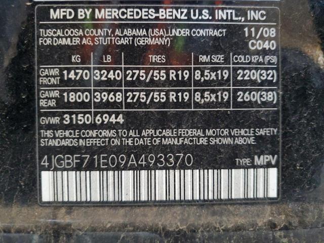 4JGBF71E09A493370 - 2009 MERCEDES-BENZ GL 450 4MATIC BLACK photo 13