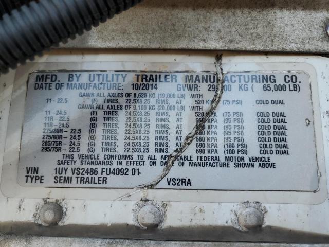 1UYVS2486FU409201 - 2015 UTILITY VS2RA WHITE photo 10