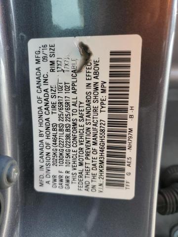 2HKRM3H46GH558727 - 2016 HONDA CR-V SE GRAY photo 14